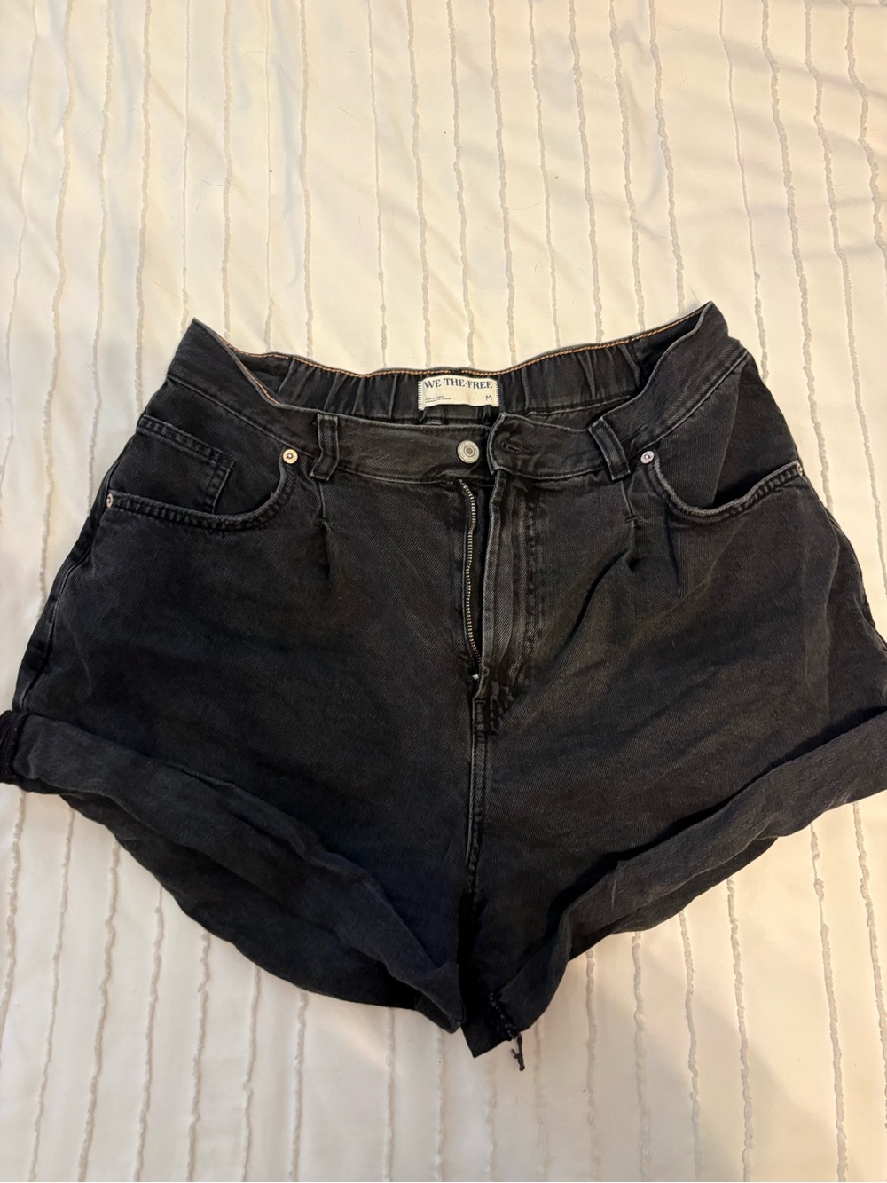 We The Free Black Danni High-Waist Denim Shorts